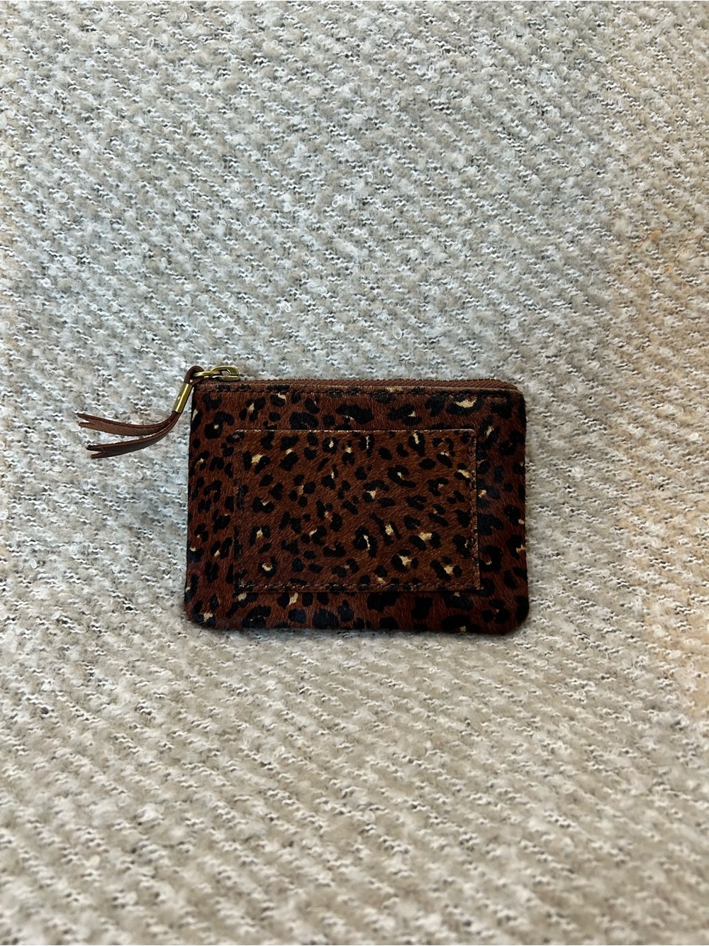 Madewell Leopard Print Zip Card Wallet - Brown